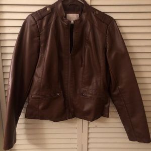 Size L Brown Leather Jacket